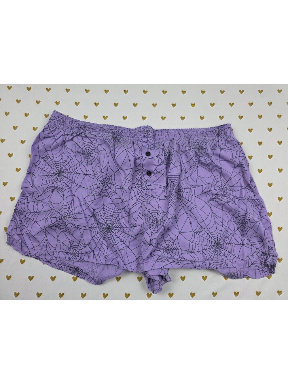 Victorias Secret PINK Spider Web halloween Sleep Shorts Boxers Pajama Bottoms L